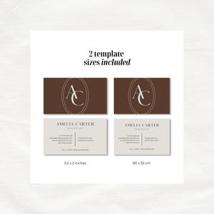 Visitenkartenvorlage für Friseure, bearbeitbare Salon-Visitenkarte für Canva, minimalistisches Beauty-Branding für Friseure Bild 3