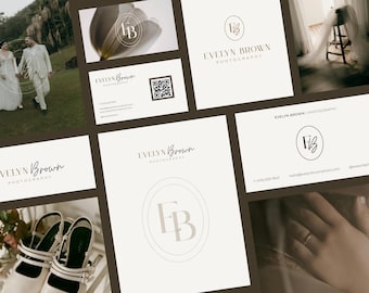 9-teiliges Fotografen-Logo-Set | Branding für Hochzeitsfotografen | Canva-Vorlage für Ihr individuelles Logo