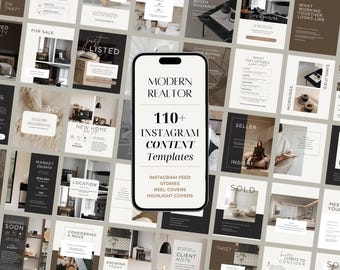 Instagram-Vorlagen für Luxusmakler (Canva) | Social-Media-Kit für Immobilienmakler | Beiträge zu „Neu im Angebot“, „Verkauft“ und „Tag der offenen Tür“ | Bearbeitbare Vorlagen
