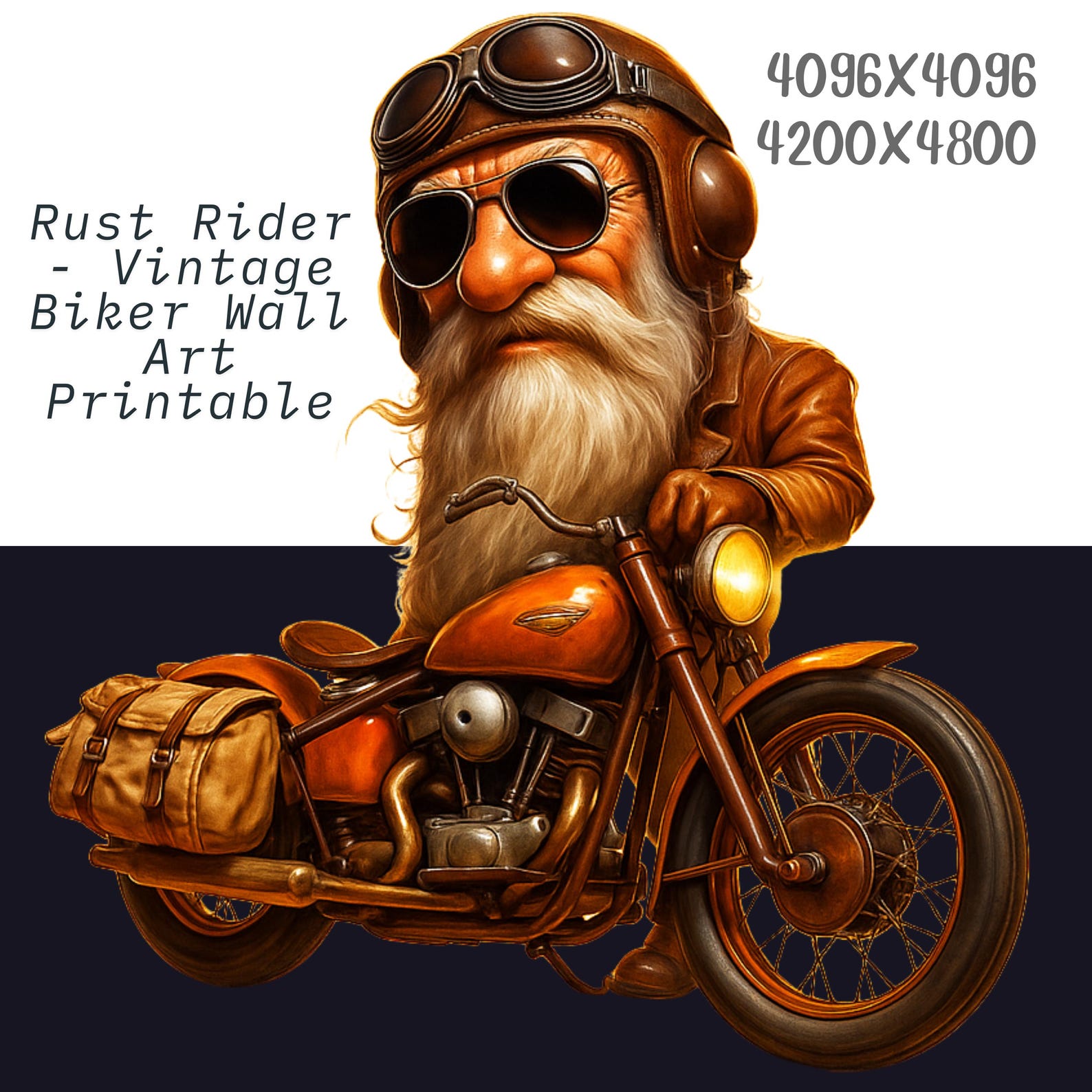 Rust Rider - Vintage Biker Wall Art Printable - Etsy