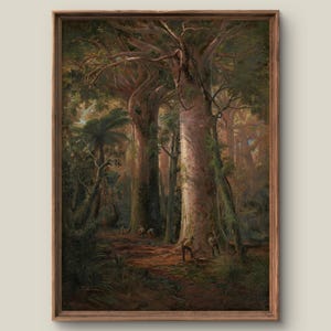 Vintage tropische Landschaft Digitale Kunstdruck | Retro Wand Dekor | Antique Sommer druckbare Malerei | Regenwald | Sofortiger Download Art