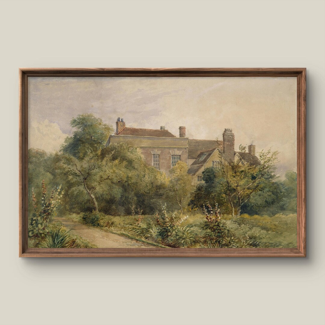 Vintage Landscape Digital Art Print | Rustic Wall Decor | Antique ...