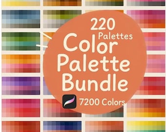 7200 muestras de Procreate, Mega paleta de colores de Procreate, Paquete de colores de Procreate, Paletas de colores digitales, Muestras de color para iPad con PNG