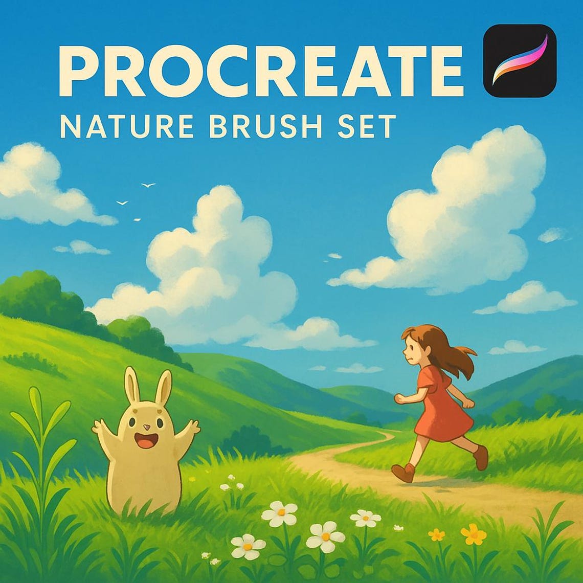 Ghibli Style Brushes for Procreate, Ghibli Nature Anime Brush Set ...