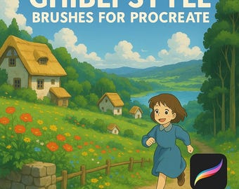 Ghibli Style Brushes for Procreate, Ghibli Nature Anime Brush Set ...