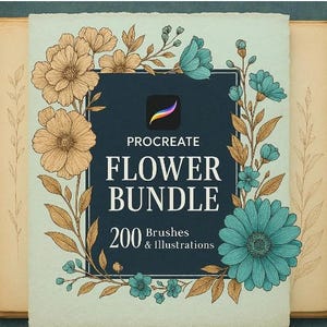200 Procreate Flower Stamps, Floral Procreate, Botanical, Flower Stamps, and Procreate Flower Brushes