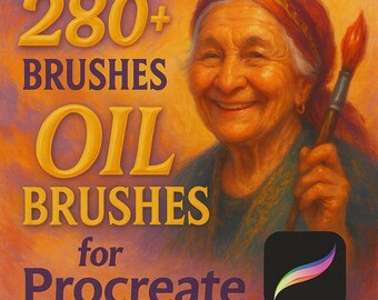 Procreate - Pinceles realistas para óleo - Juego de pinceles abstractos para óleo - Pinceles para óleo Procreate - Pinceles para óleo - Lienzo para óleo