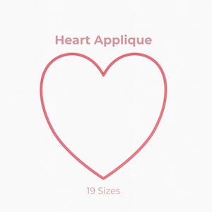 Heart Applique Embroidery Design:19 Sizes, Valentine Machine Files | Satin Stitch| Instant Download