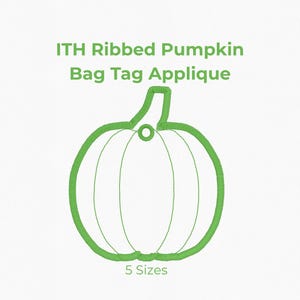 Ribbad pumpa-väsketikett, applikationsbroderidesign, höst- och halloween-maskinbroderifiler | Direkt nedladdning