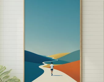 Minimalist Running Wall Art Print