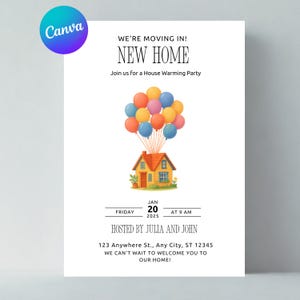 Faire-part de pendaison de crémaillère modifiable, pendaison de crémaillère, invitation moderne, minimaliste, imprimable ou texte