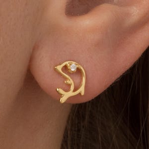 Baby Dolphin Stud Earrings, Small Whale Earrings, Small Dolphin Earrings, Cartilage Earrings, Fish Earrings, Fish Group Gift