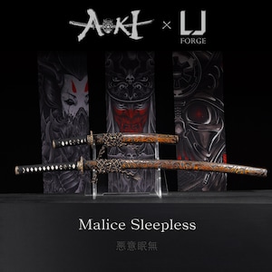 Malice Sleepless, Japanese Katana, Traditionally Handcrafted, Artisan Handmade Samurai Sword, Bespoke Cosplay Gift for Him, Custom Present