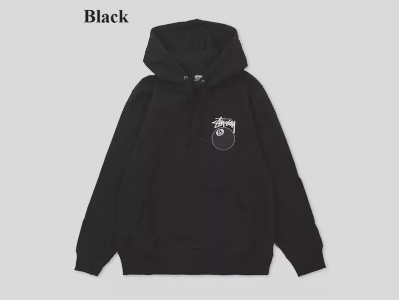 トップス Stussy 8 BALL HOODIE Sweat Hoodie Stussy 8 Ball Pigment Dyed Zip Hoodie Black, 100% Authentic