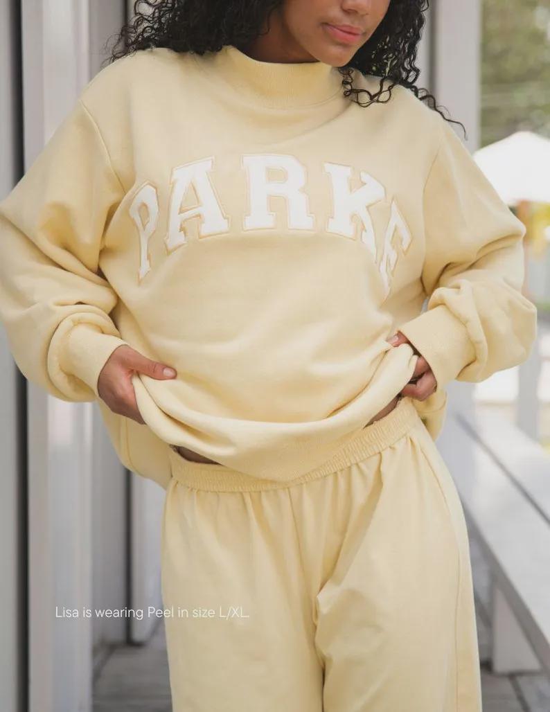 PARKE Varsity Sweatshirt Crewneck Unisex Mockneck Sweatshirt Gift for her Mother's day Gift Summer Gift