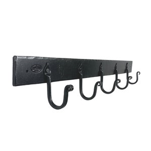 Five Hook Coat Rack, Hand-forged Entryway Coat Hooks, Wall Coat Rack, Fire Place Tool Stand, Wall Hanger, 5-hook