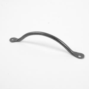 May include: A black metal handle with rounded edges and two small holes on each end.