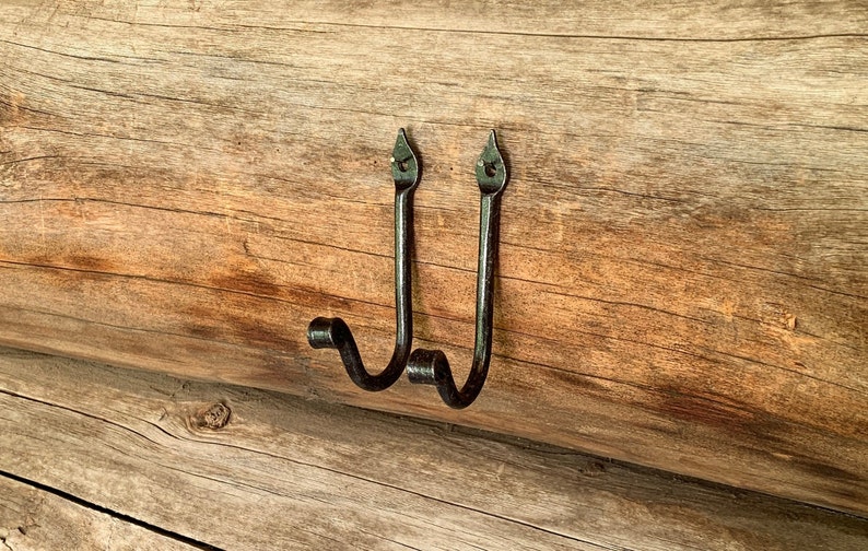 Small Wall Hook, Decorative Hook, Wall Mounted Hook, J Hook, Rustic Hook, Hand Forged Hook, Wall Hook, small hook, Hook, Hooks, Metal Hook image 5