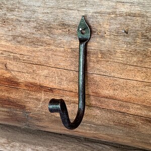 Small Wall Hook, Decorative Hook, Wall Mounted Hook, J Hook, Rustic Hook, Hand Forged Hook, Wall Hook, small hook, Hook, Hooks, Metal Hook image 4