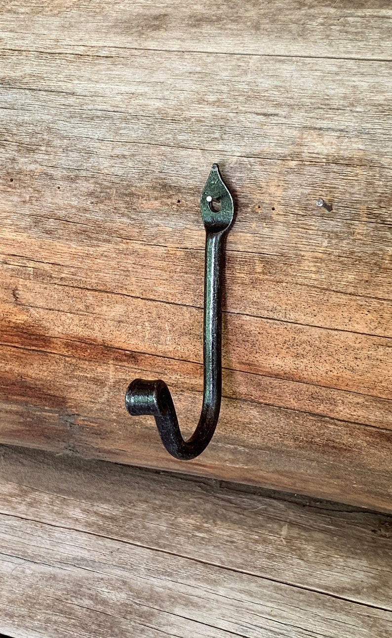 Small Wall Hook, Decorative Hook, Wall Mounted Hook, J Hook, Rustic Hook, Hand Forged Hook, Wall Hook, small hook, Hook, Hooks, Metal Hook image 4