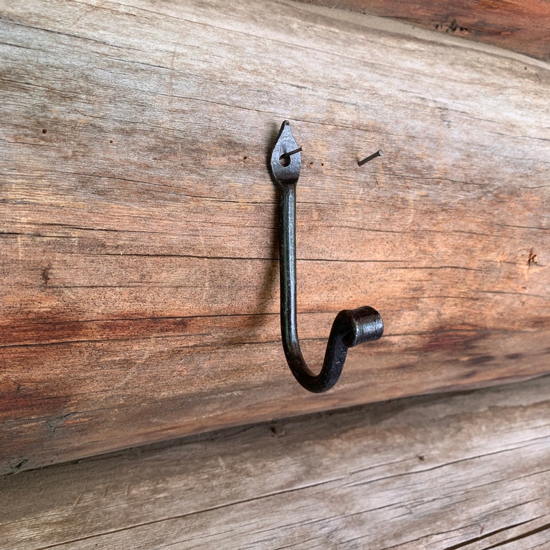 Small Wall Hook, Decorative Hook, Wall Mounted Hook, J Hook, Rustic Hook, Hand Forged Hook, Wall Hook, small hook, Hook, Hooks, Metal Hook image 2