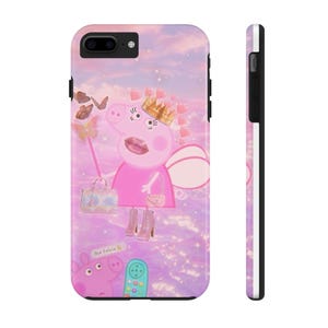 Bonitas fundas para teléfono infantil, funda rosa con dibujos animados, funda con personaje de cerdo, accesorios duraderos a prueba de niños, regalo divertido para cumpleaños.