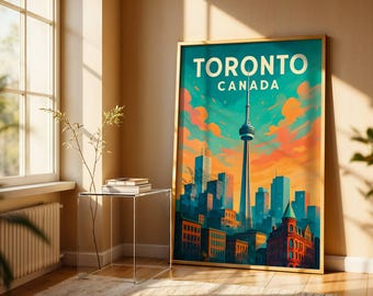 Toronto RN Tower Kunstdruck: Retro Reiseposter aus Kanada