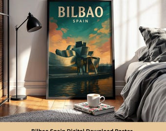 Blanko Spanien Reise-Poster: Guggenheim Museum Art (Digitaler Download)