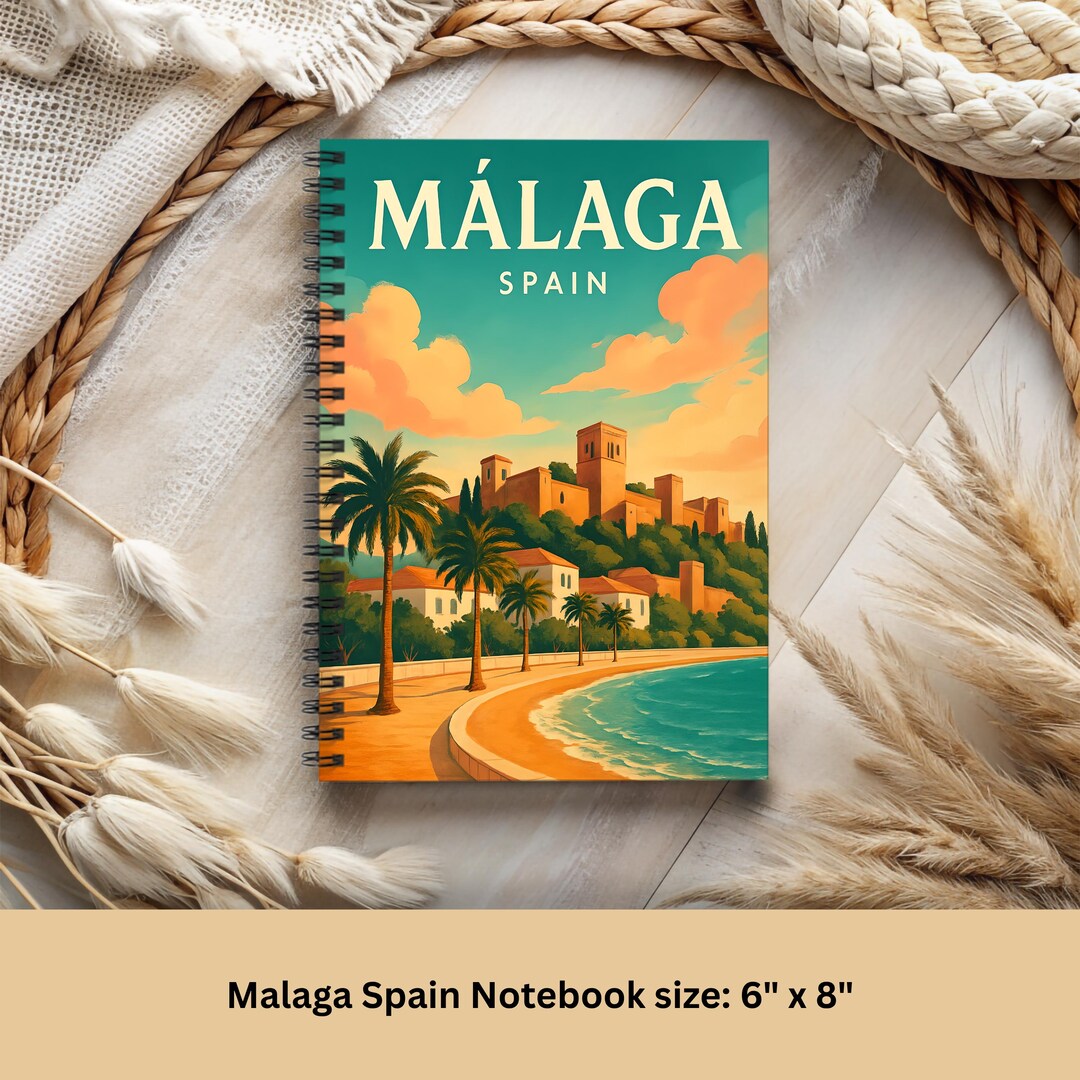 Málaga Notebook - Ruled Line, Travel Journal, Andalusia-inspired Art ...