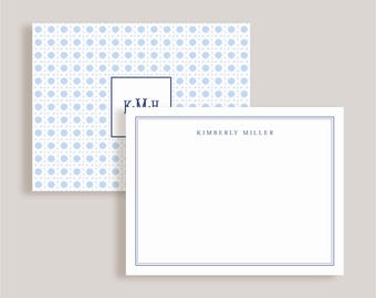 Double-Sided Note Card // Rattan Cane // Stationery Set // Thank You Cards // Personalized Notecards