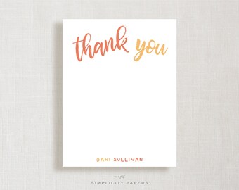 Personalized Note Card Set // Thank You  // Children's Stationery