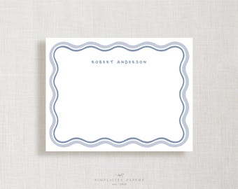 Personalized Note Card Set | Wavy | Personal Stationery | Notecards | Choose Your Colors