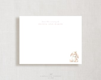 Personalized Note Card // Sweet Bunny // Stationery Set // Thank You Cards // Children's