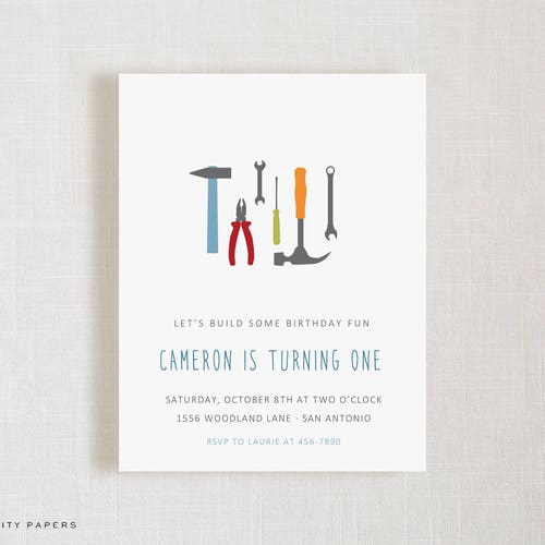PRINTABLE Birthday Party Invitation Tools Party - Etsy
