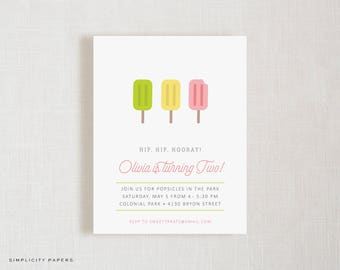 Summertime Fun Invitations // Popsicle Birthday Party // Baby Shower