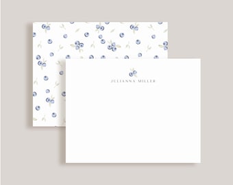 Custom Double-Sided Note Card // Blueberries // Stationery Set // Thank You Cards // Personalized Notecards