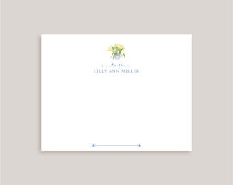 Custom Note Card // Yellow Tulips // Stationery Set // Thank You Cards // Personalized Notecards