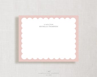 Personalized Note Card Set // Sweet Scallops // Baby Shower // Stationery // Choose Your Colors