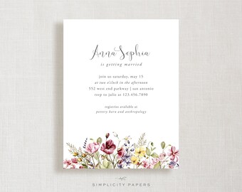 Custom Invitations // Blooming Border // Party Invite // Baby Shower Invitation // Bridal Shower // Birthday