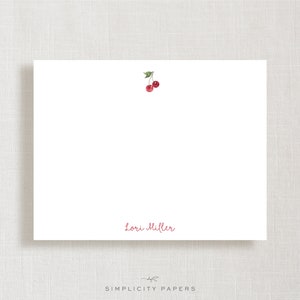 Note Card Set // Cherries // Stationery // Personalized // Thank You
