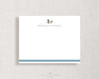 Personalized Note Card // Mallard Duck // Stationery Set // Thank You Cards