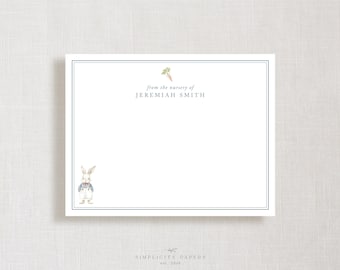 Personalized Note Card // Dapper Bunny // Stationery Set // Thank You Cards // Children's