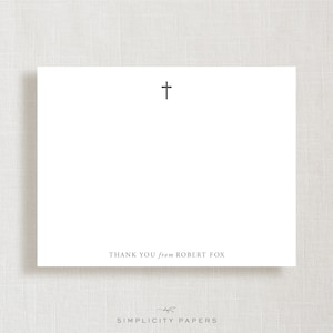 Ensemble de cartes de correspondance personnalisées // Simple croix // Baptême // Baptême
