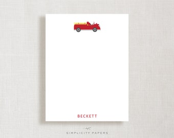 Note Card Set | Fire Engine | Stationery Set | Thank You Cards