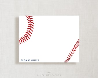 Note Card Set // Personalized Stationery // Baseball // Sports