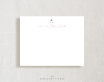 Personalized Note Card Set // The Future Mrs // Stationery // Thank You