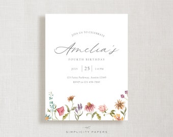 Invitation Set | In Bloom | Birthday Party Invite | Summertime Fun | Baby Shower