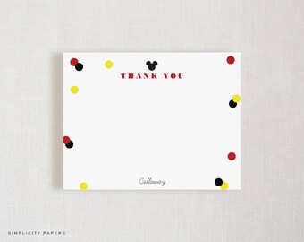 Mickey Mouse Note Card - Etsy