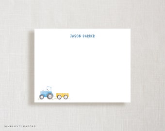 Watercolor Note Card // Tractor // Stationery Set // Thank You Cards // Birthday Party