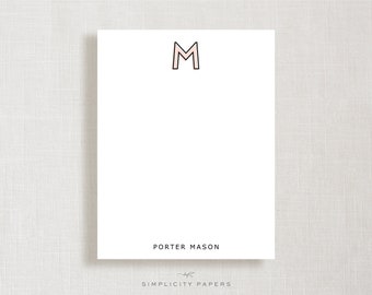 Personalized Note Card Set | Shadow Monogram | Choose Your Colors